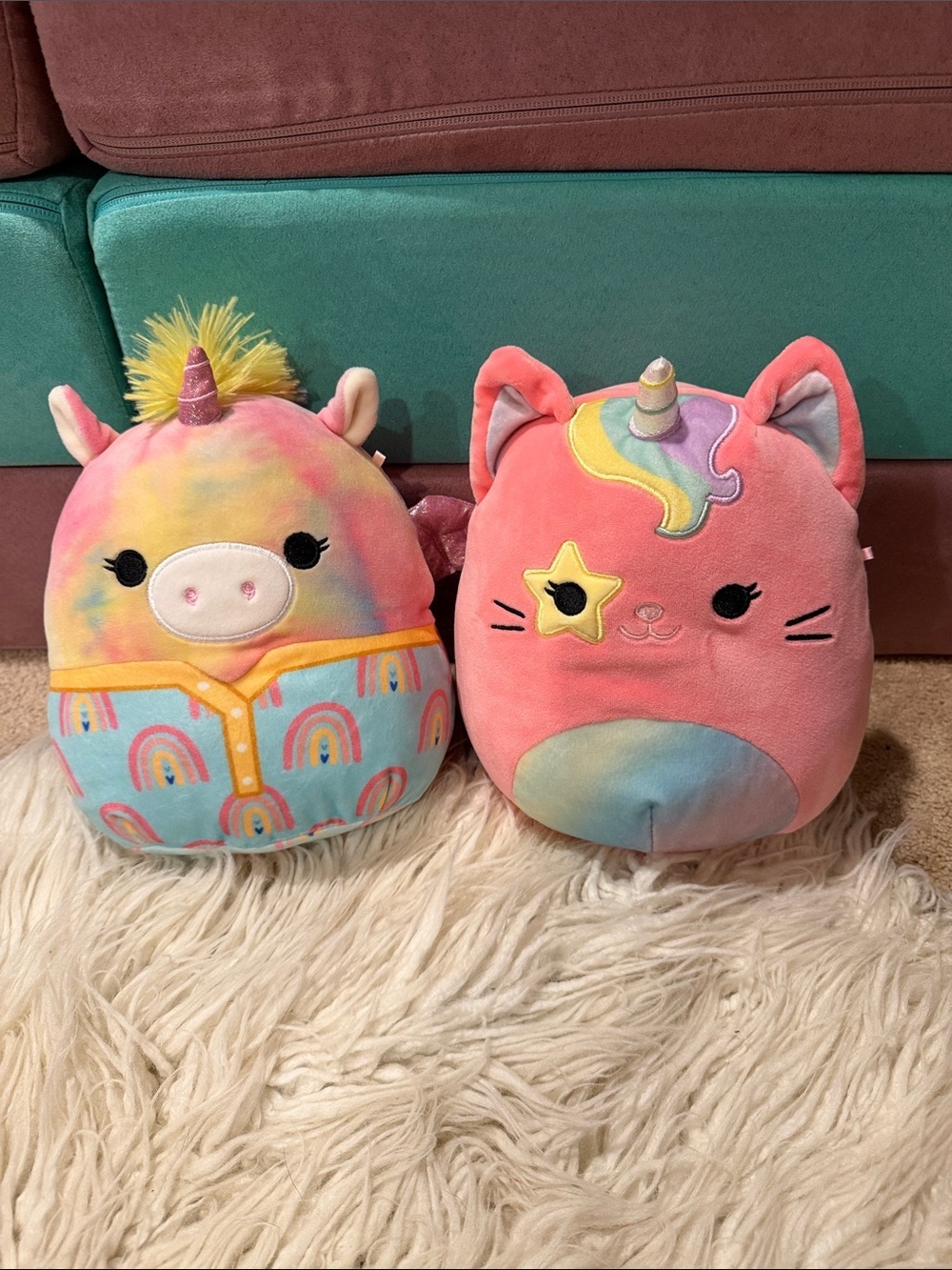 8" Squishmallow "Jaimie The Unicorn" & "Sienna the Caticorn"